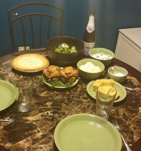 The Thanksgiving meal that I prepared for just me and my brother. Ex-husband had the kids. 2014. 